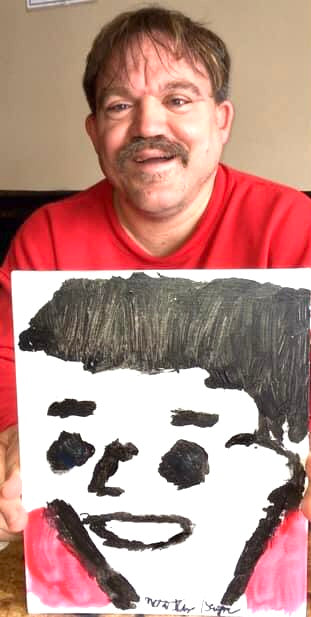 Mark the Bagger Elvis Presley - Hand Painted and Signed Flat Canvas