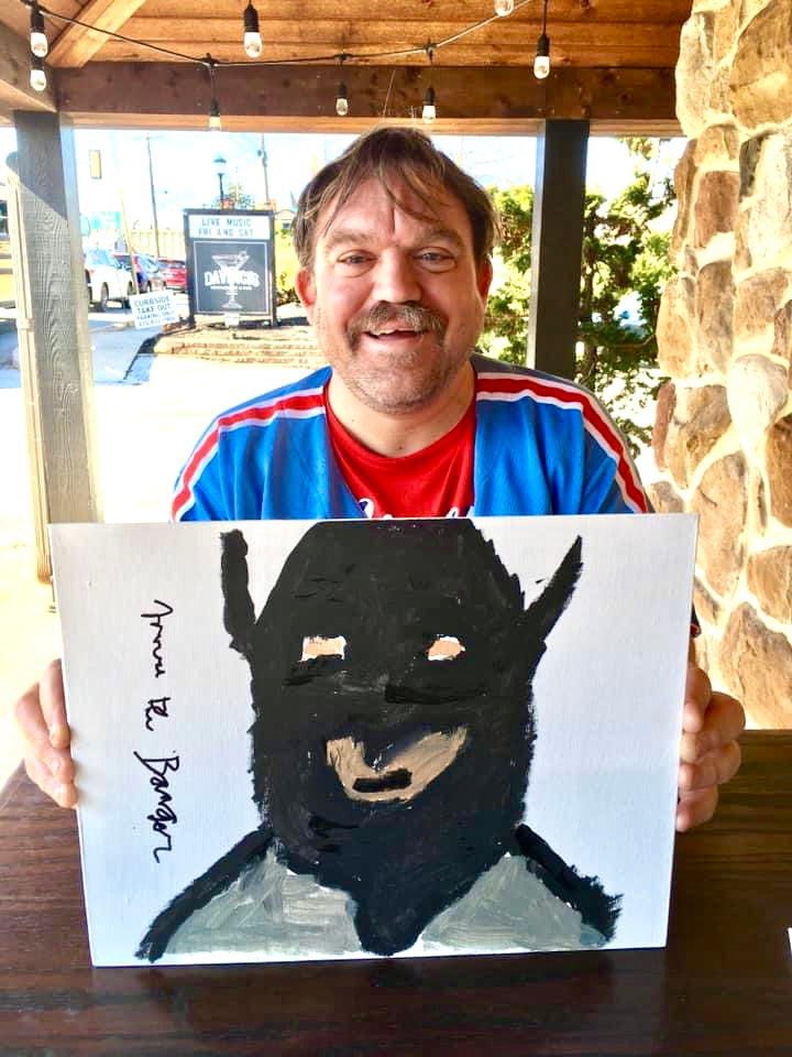 Mark the Bagger - Hand Painted and Signed Batman Flat Canvas