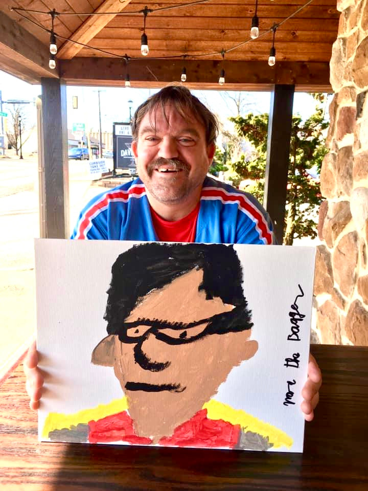 Mark the Bagger - Hand Painted and Signed Robin Flat Canvas
